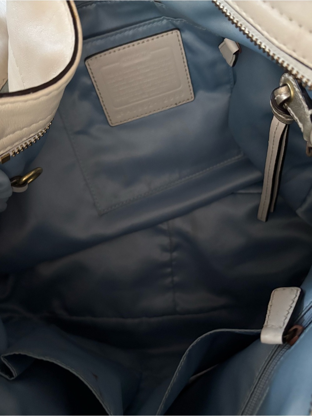 Coach Maggie White Leather Hobo Shoulder Bag Style 12939! - Picture 14 of 15